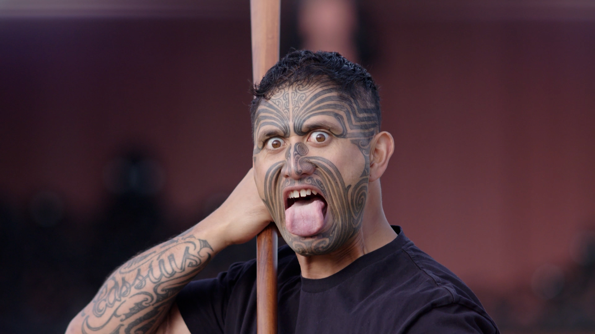 Kingi performing haka.